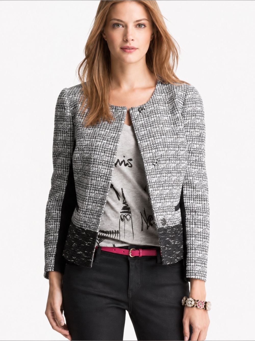Banana Republic Collarless Tweed‎ Jacket